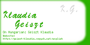 klaudia geiszt business card